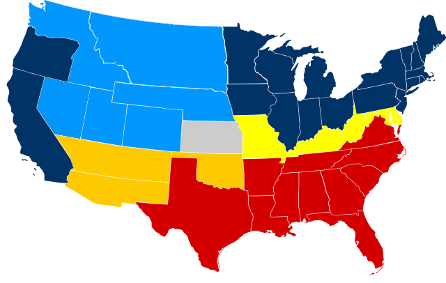 美國在1861至1865年間分裂成南北對恃的局面