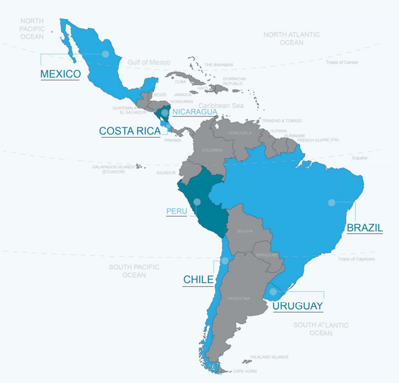 拉丁美洲地圖