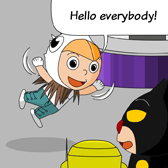 'Hello everybody!' Robin greeted Uncle Ben and Robo when he arrived by flying.