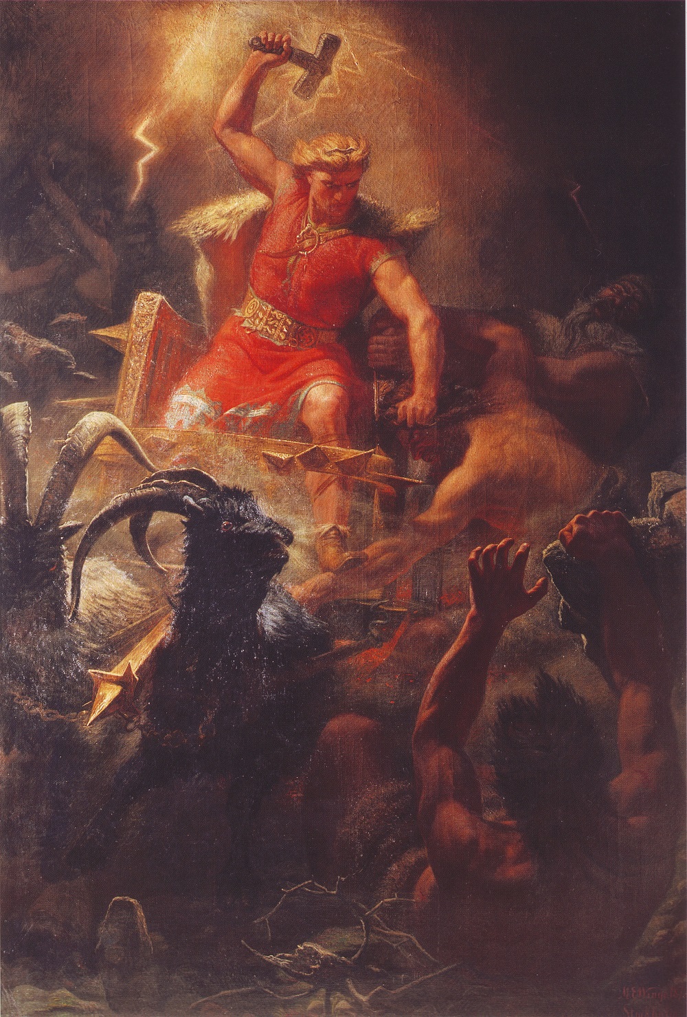 Thor's Battle Against the Jötnar by Mårten Eskil Winge 1872